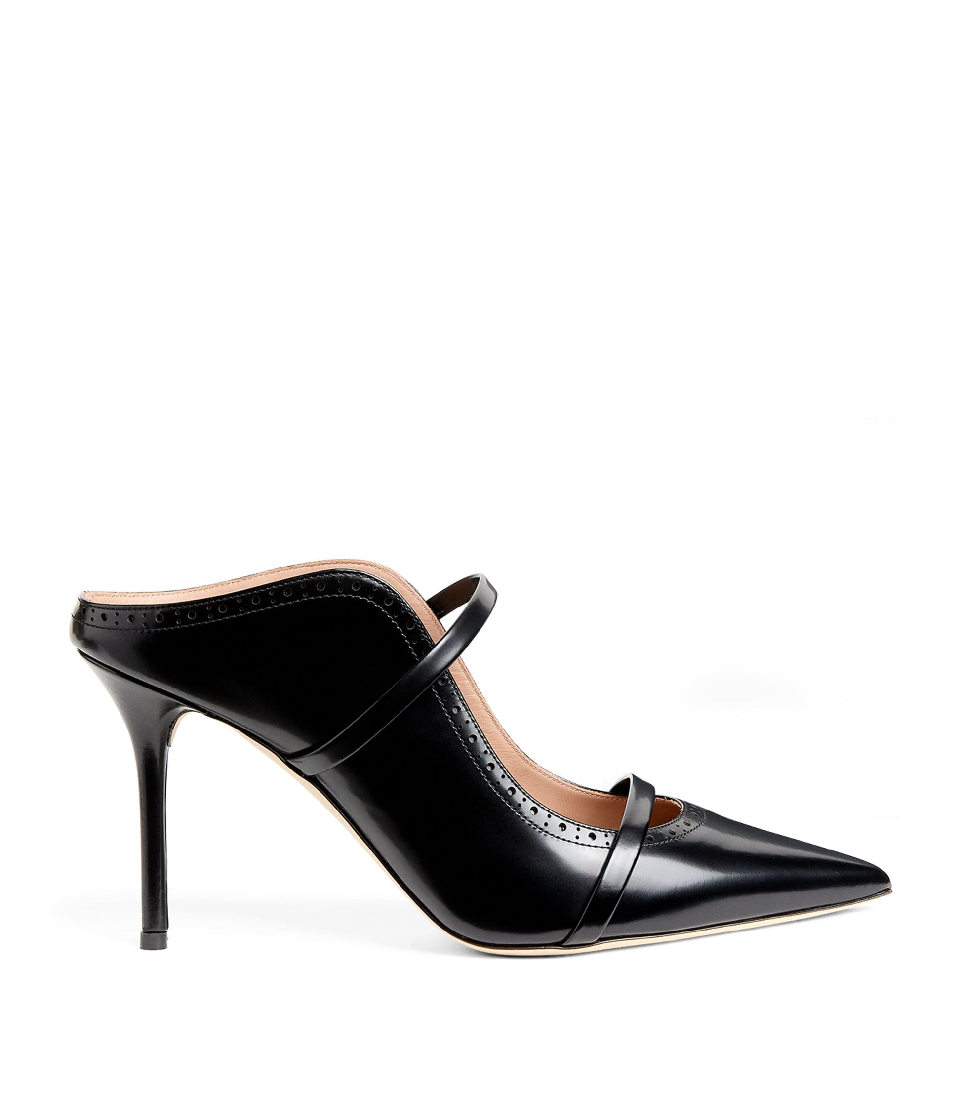 Malone Souliers Black Leather Maureen Mules 85