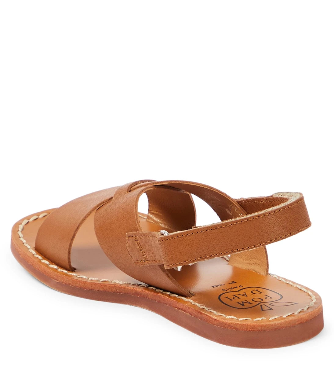Pom d'Api - Plage-Stitch Cross leather sandals