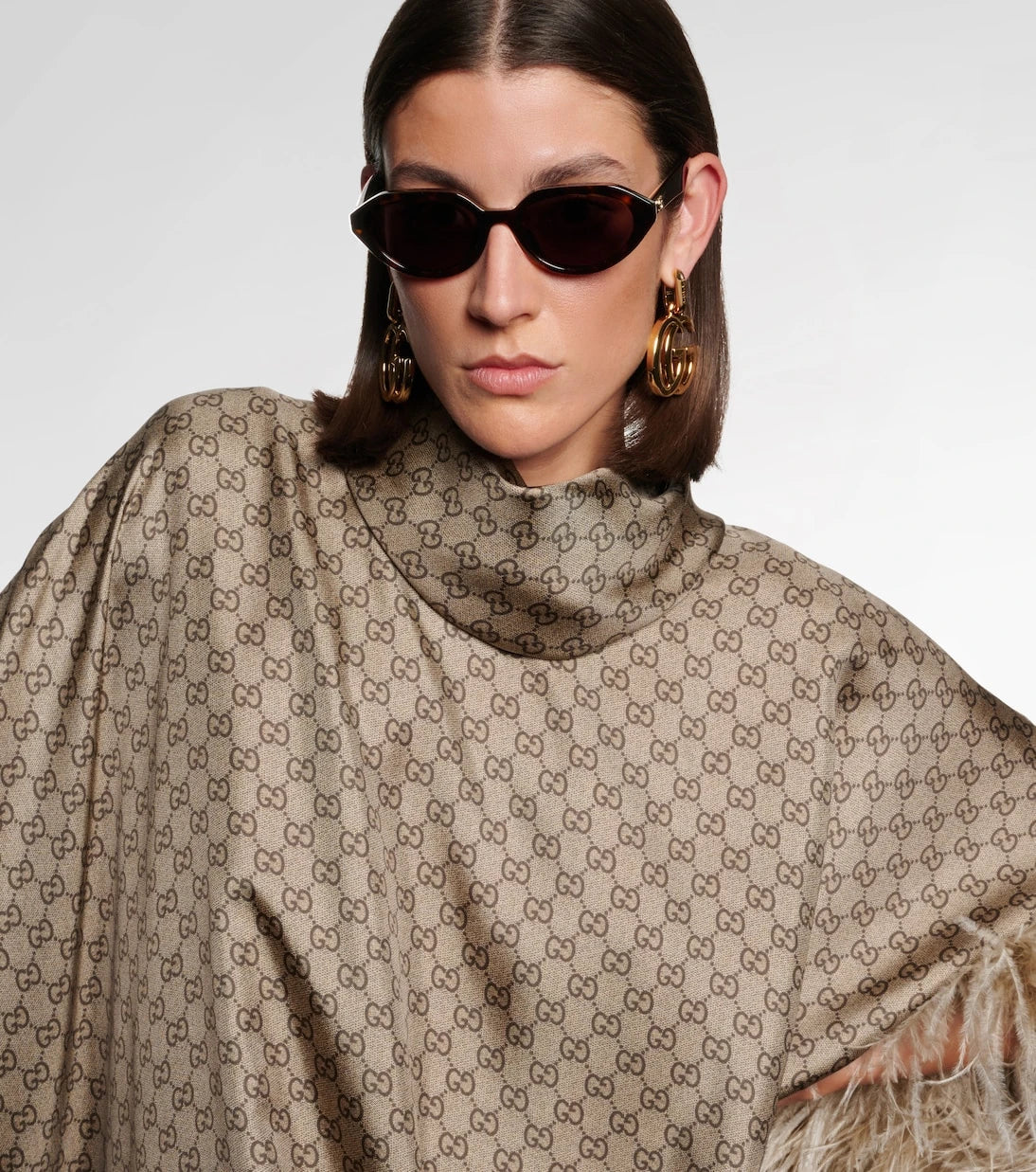 Gucci - Double G oval sunglasses