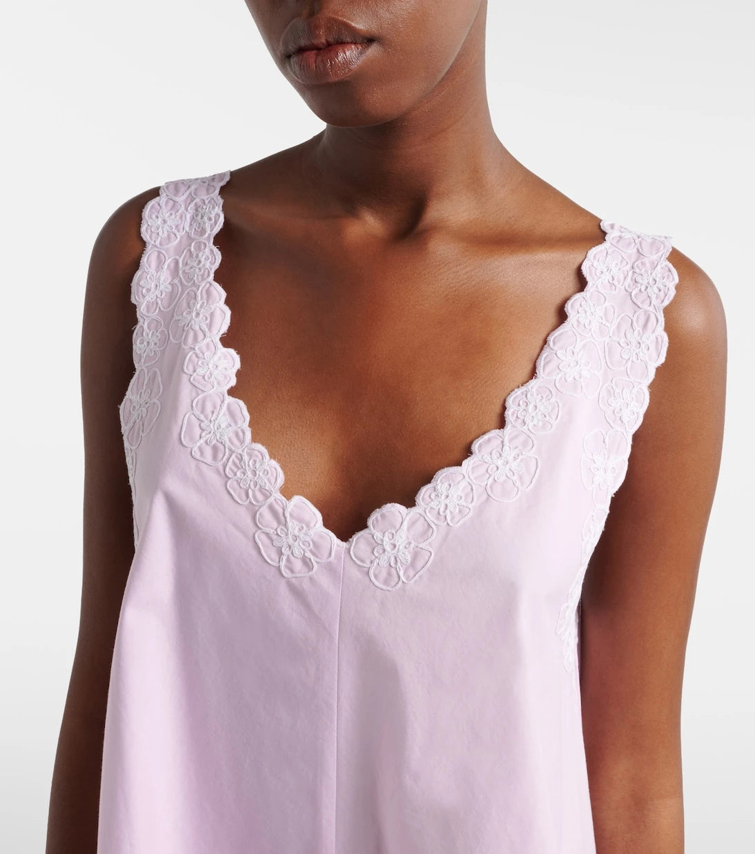 Juliet Dunn - Embroidered cotton poplin minidress