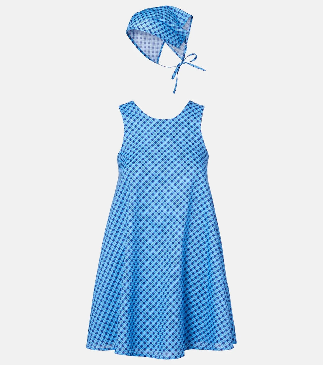 Montce - Betsie plaid cotton minidress and scarf set