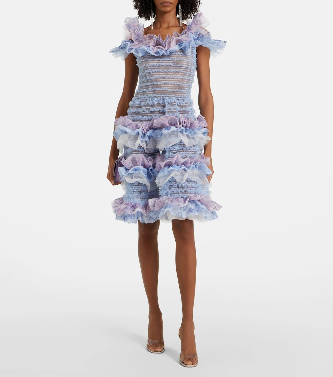 Susan Fang - Ruffled tulle midi dress