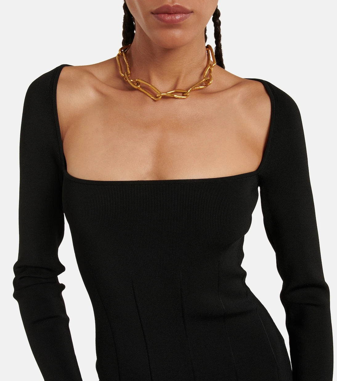 Galvan - Atalanta ribbed-knit midi dress