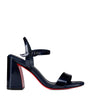 Christian Louboutin Navy Miss Jane Patent Leather Heeled Sandals 85