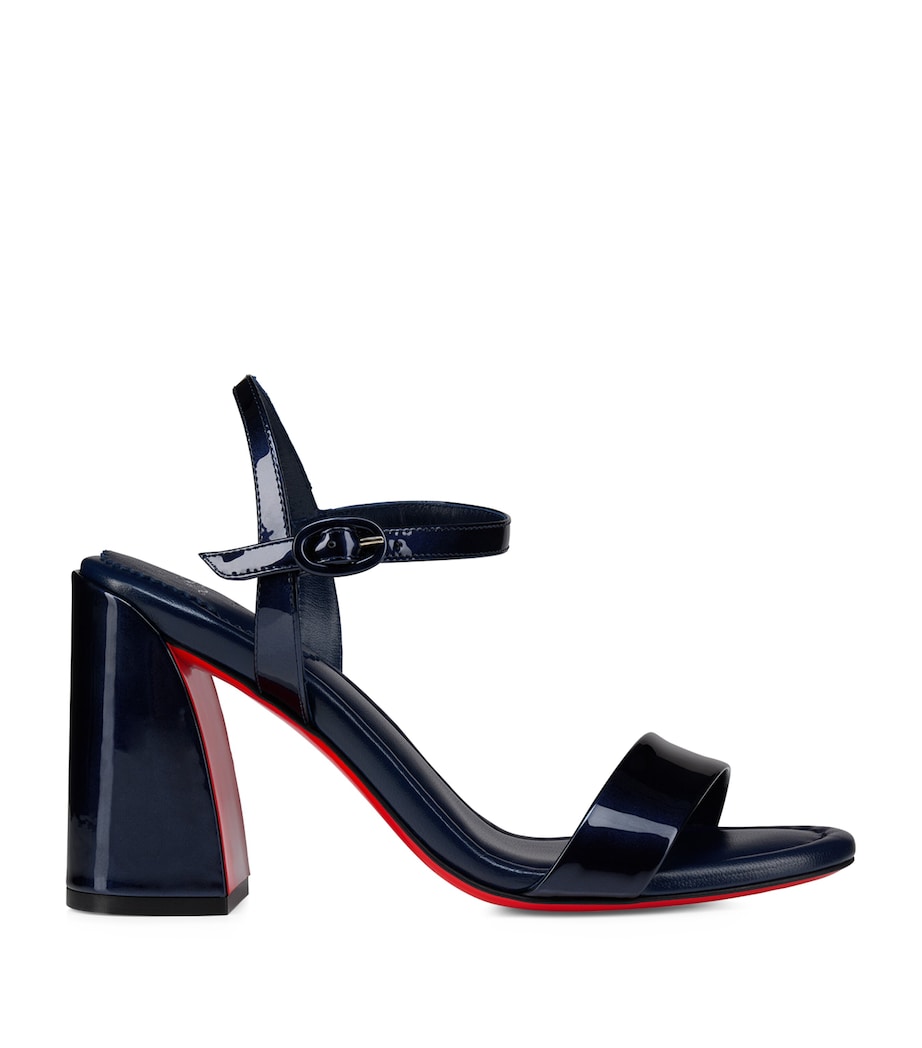 Christian Louboutin Navy Miss Jane Patent Leather Heeled Sandals 85