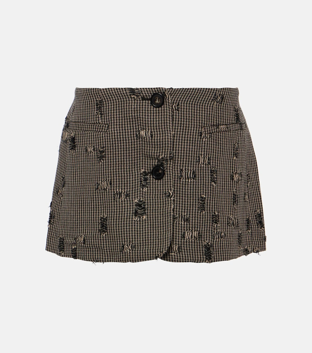 Acne Studios - Distressed checked miniskirt