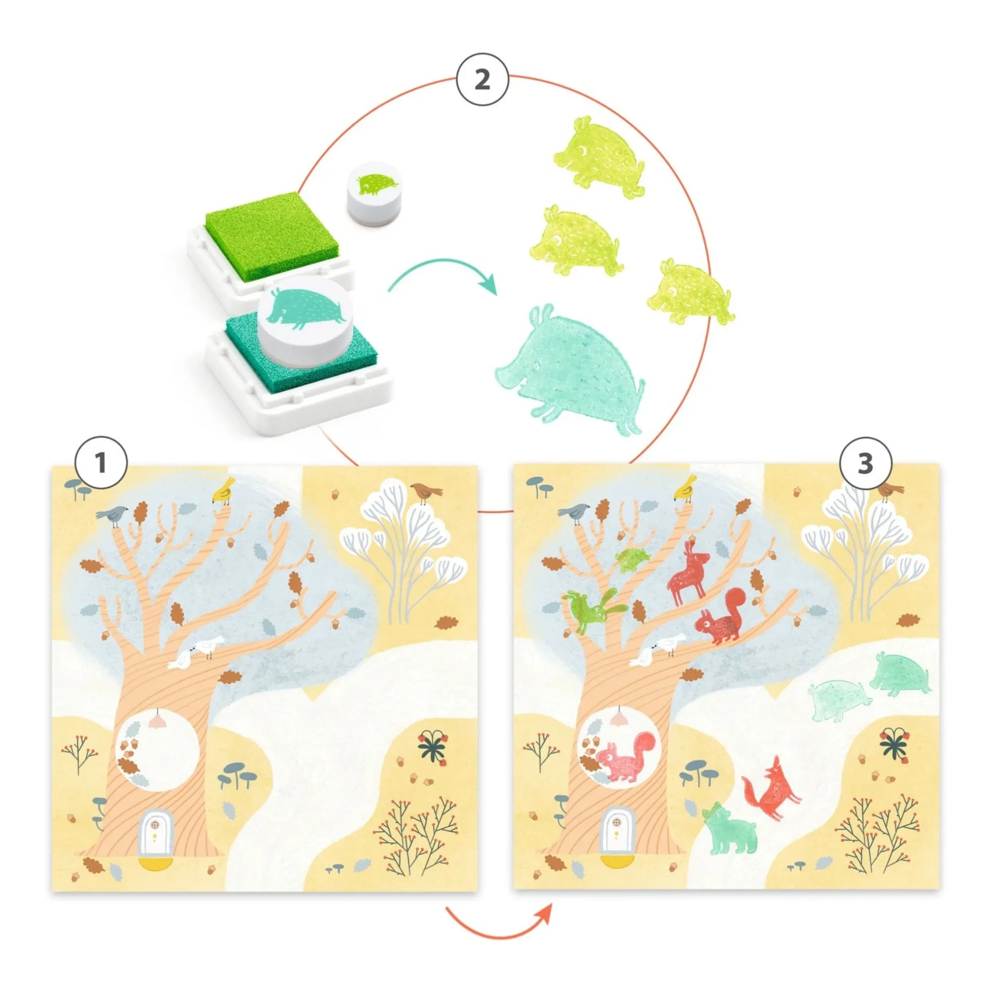 Djeco - Animal Stamp Activity Kit