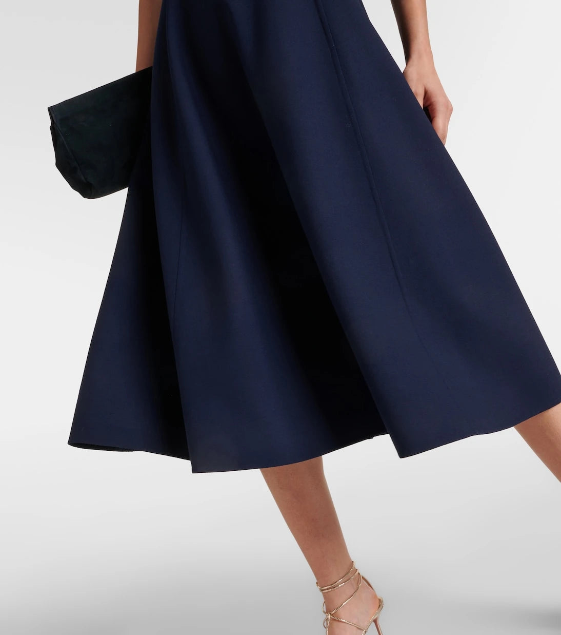 Oscar de la Renta - Puff-sleeve wool-blend midi dress