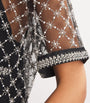 Black Mesh Beaded Top