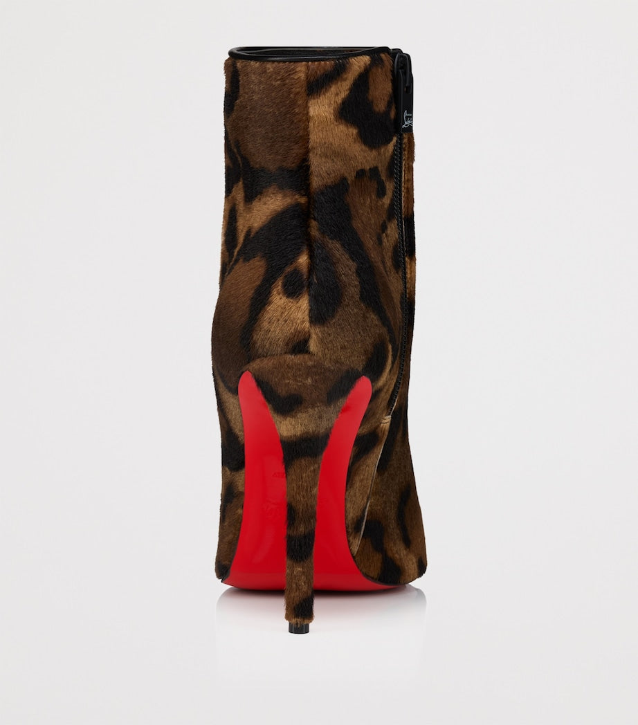 Christian Louboutin Red Miss Z Pony Hair Ankle Boots 100