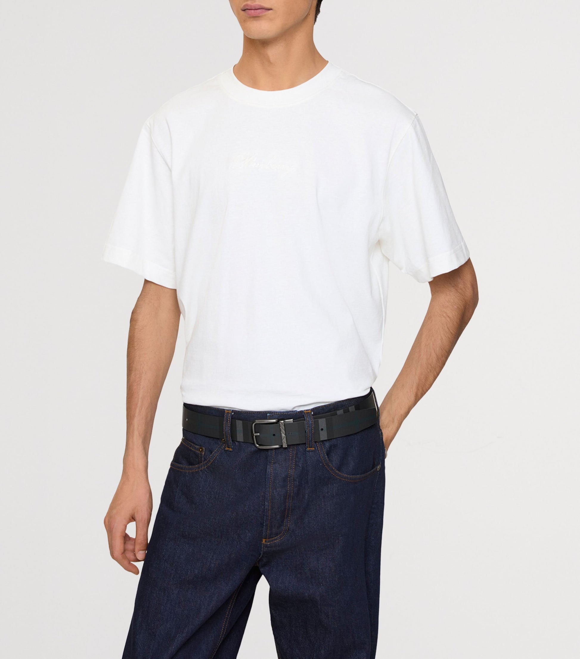 Leather Check Reversible Belt