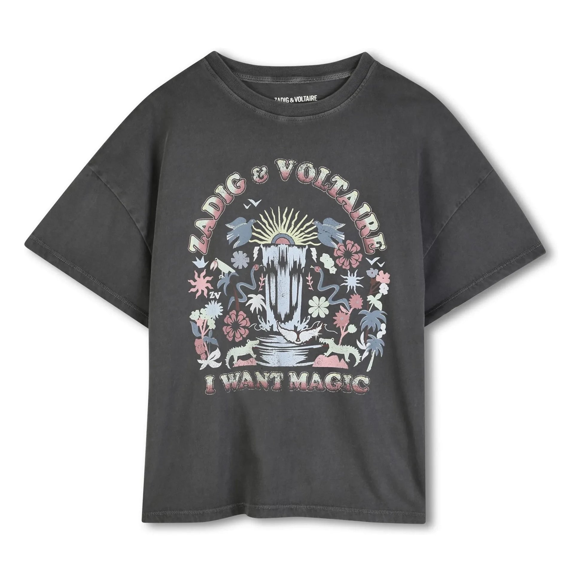 Zadig & Voltaire - Oversized T-shirt I Want Magic | Dark grey