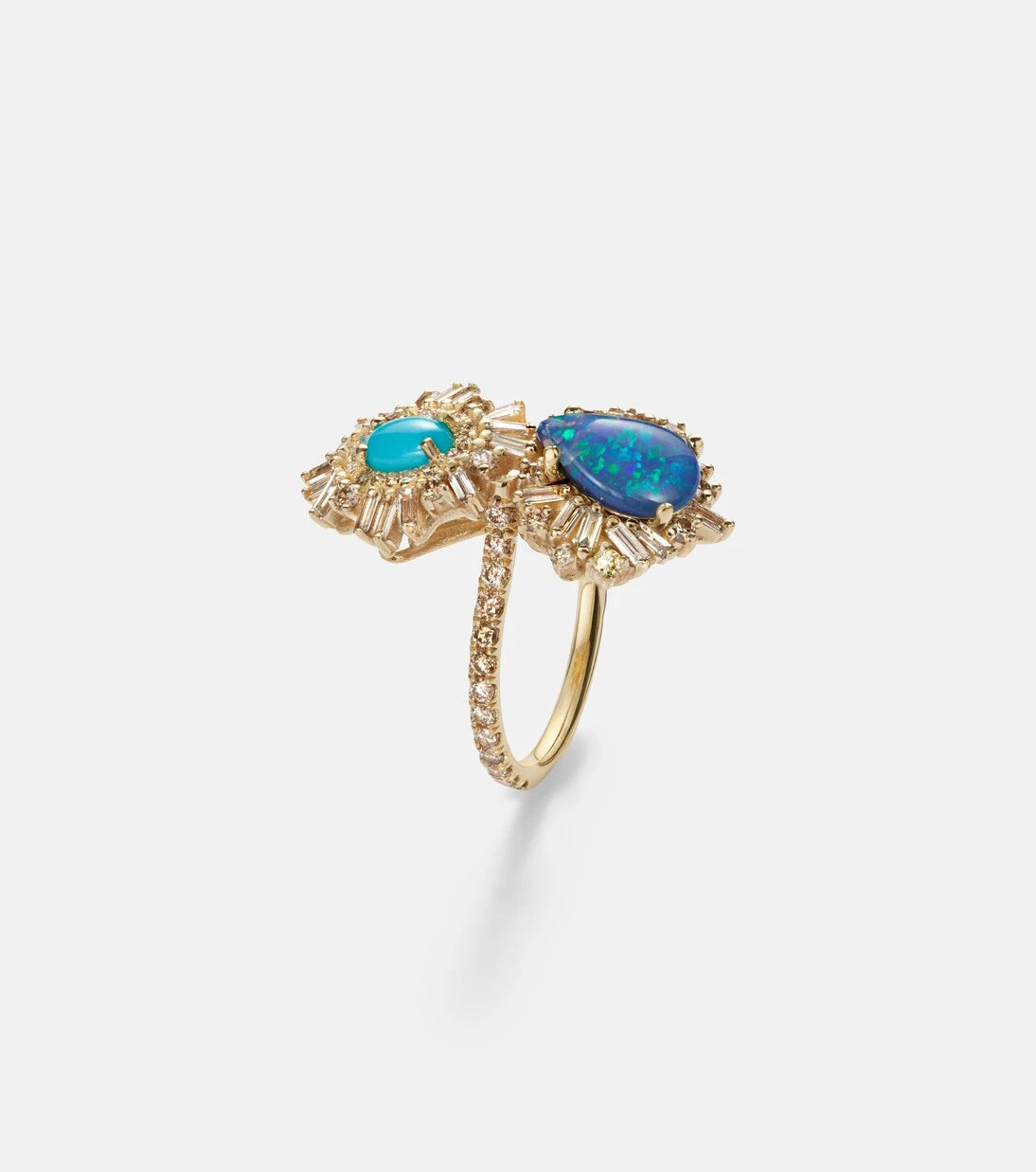 Suzanne Kalan - 18kt gold ring with gemstones