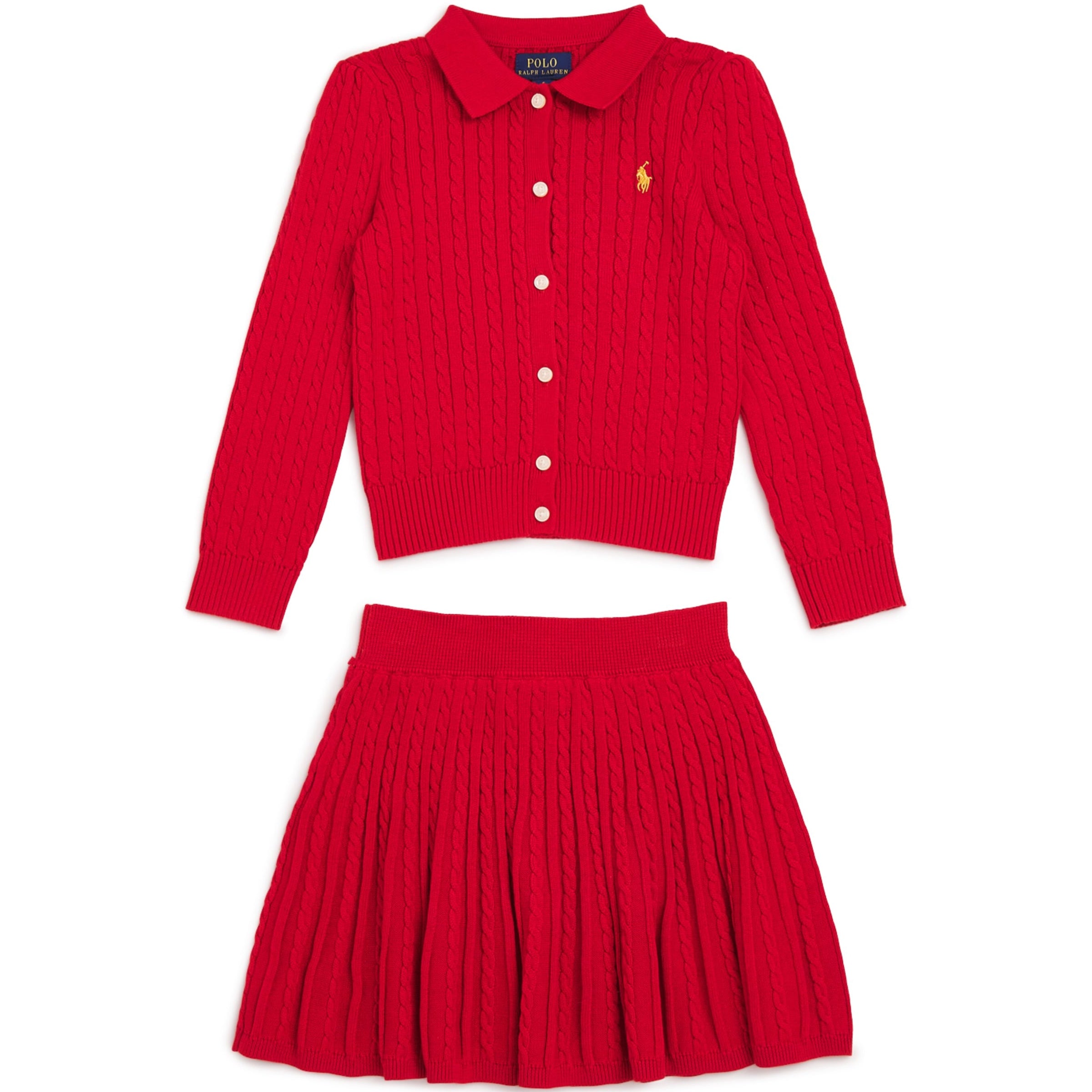 Ralph Lauren Kids Cotton Cardigan and Skirt Set (2-7 Years)