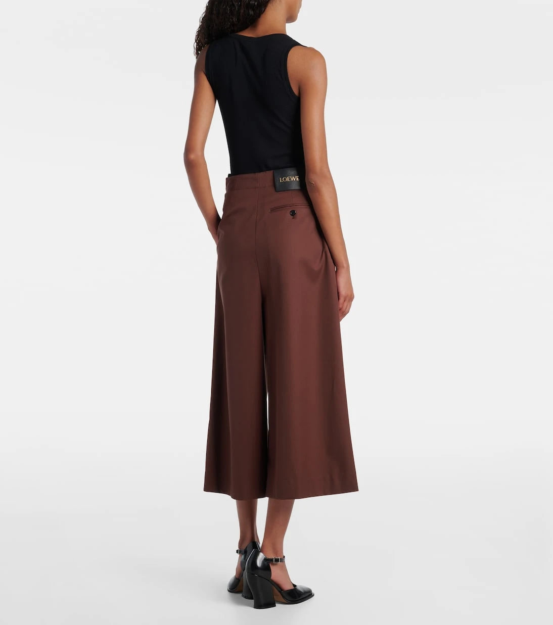 Loewe - High-rise cotton and silk culottes