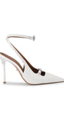 Kurt Geiger London обувки с ток от кожа Buckle Point Court White