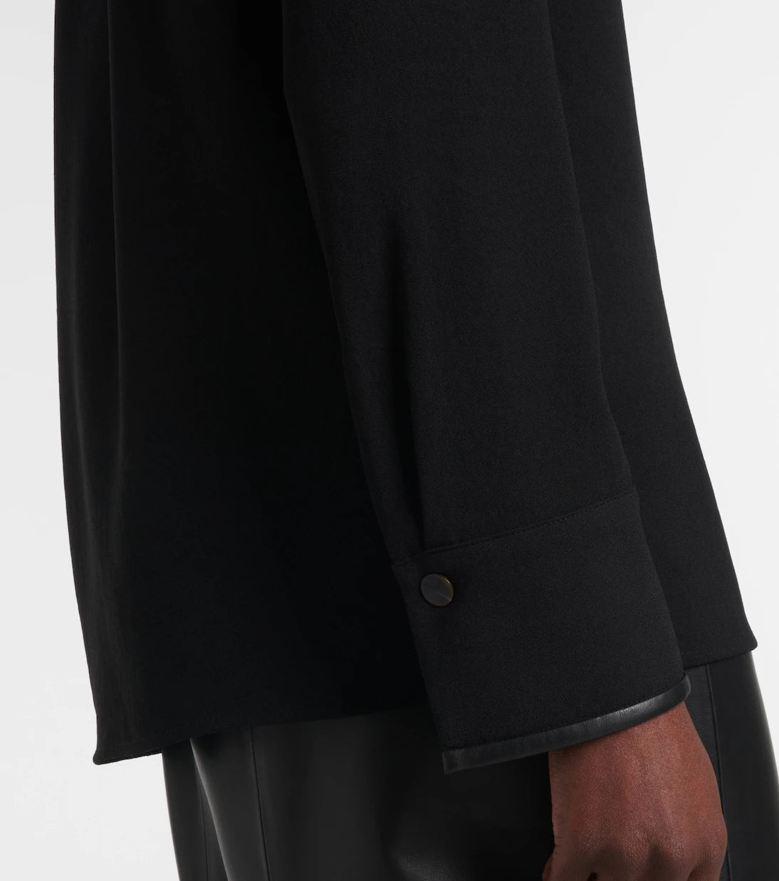 Vince - Faux leather-trimmed shirt