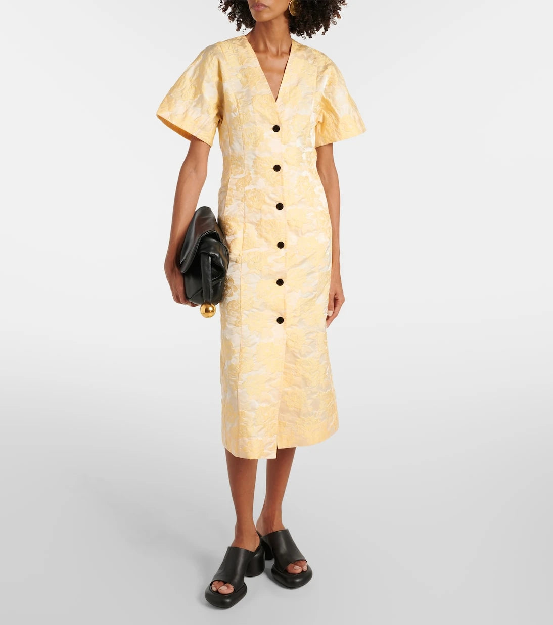 Ganni - Floral jacquard shirt dress