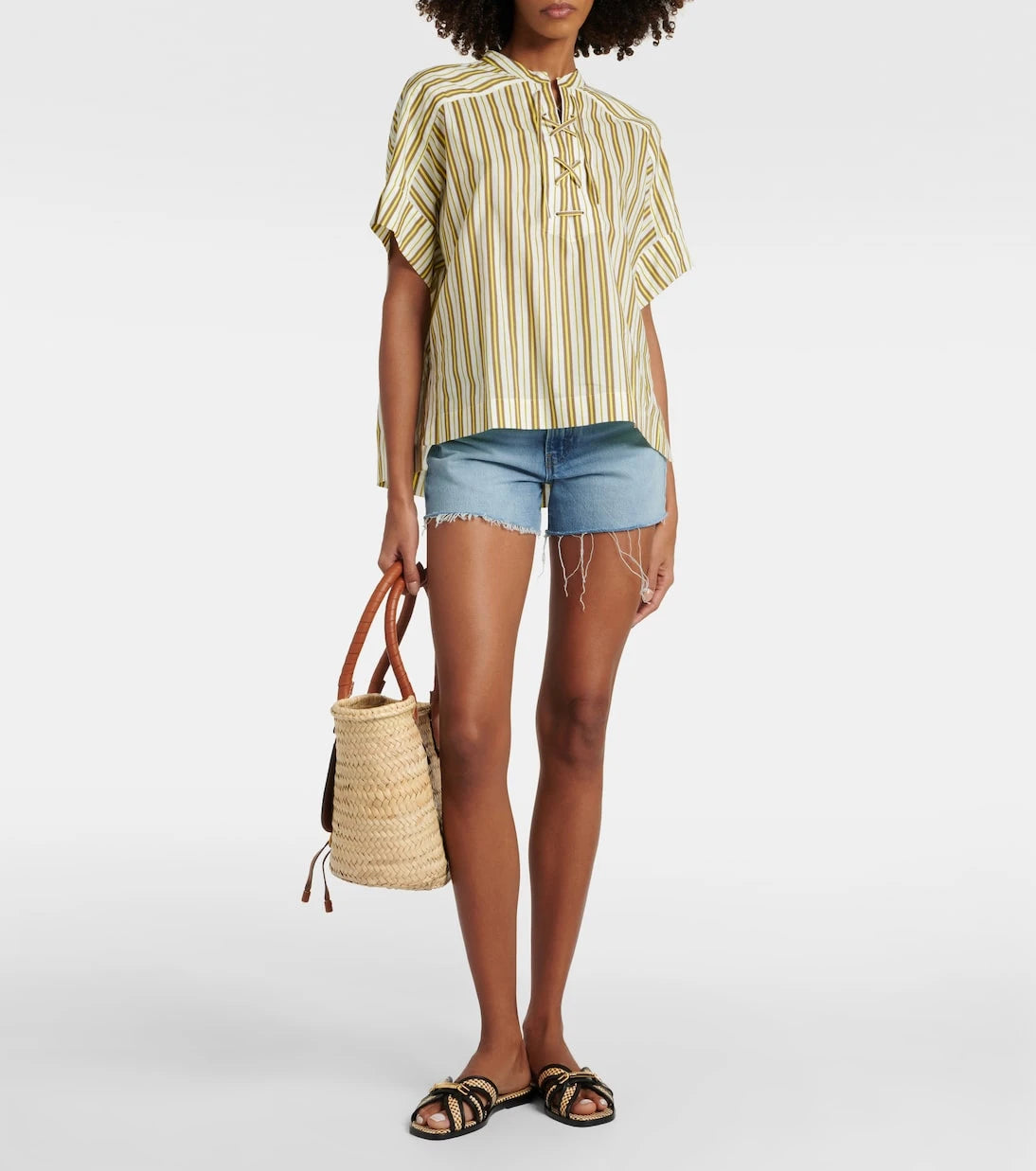 Yves Salomon - Striped cotton top
