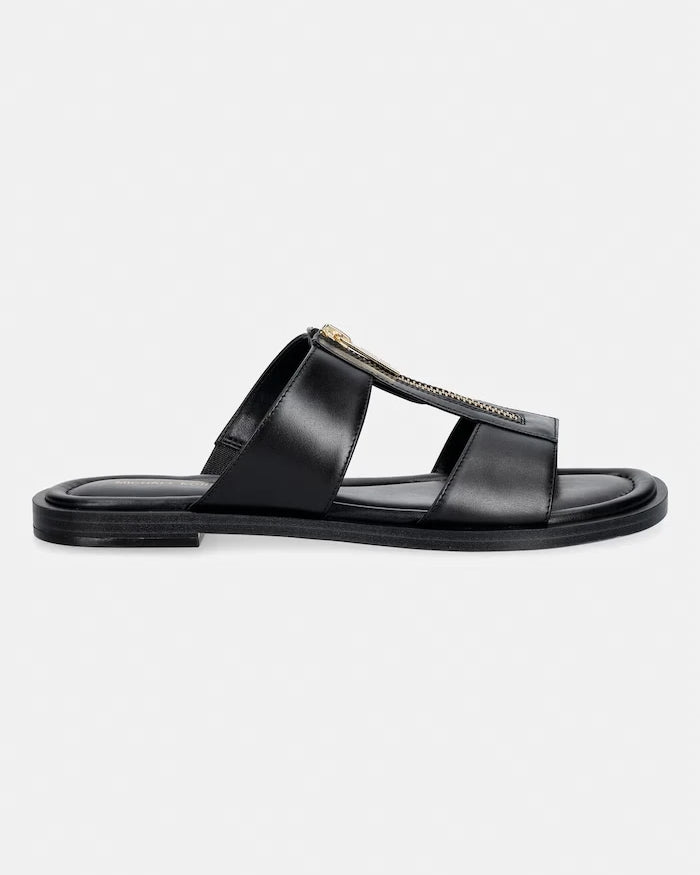 MICHAEL Michael Kors kadın düz tabanlı deri terlik Berkley Flat Sandal