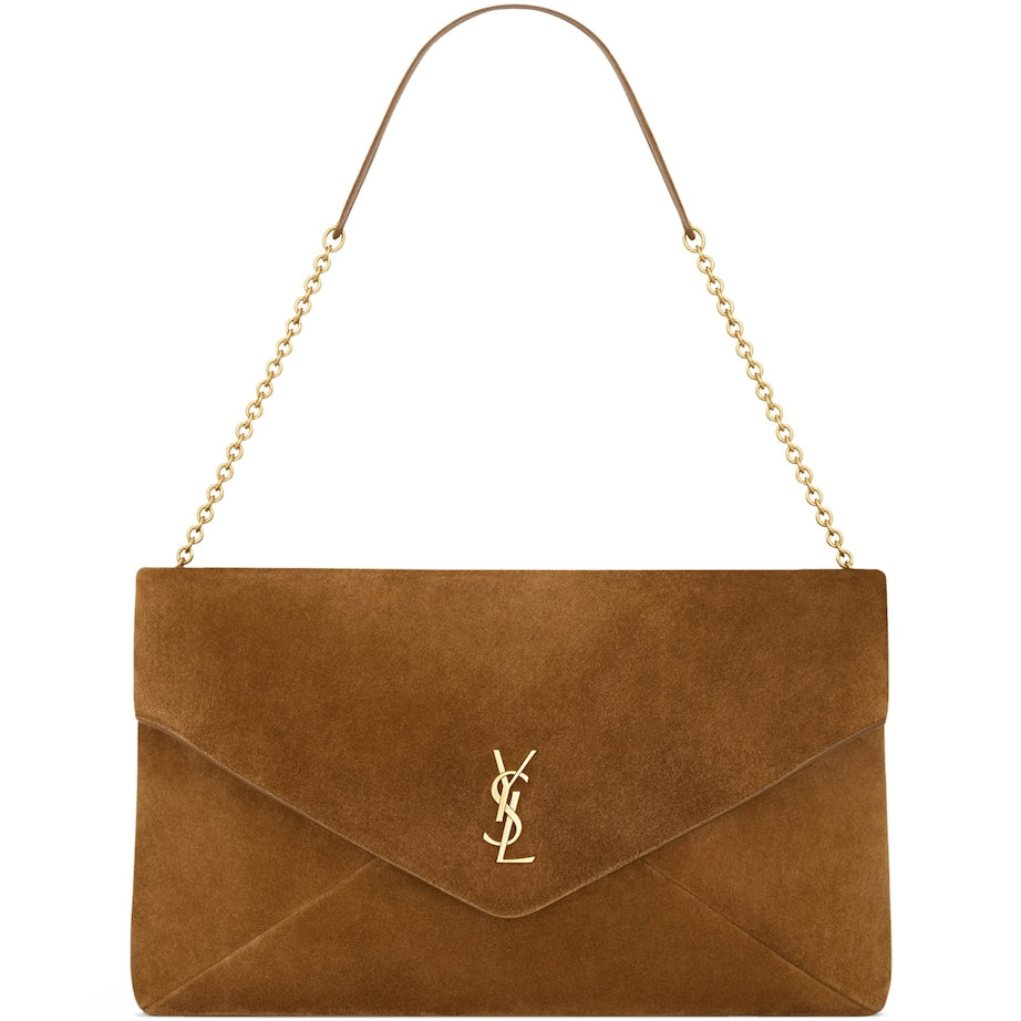 Saint Laurent Beige Extra Large Cassandre Envelope Chain Wallet