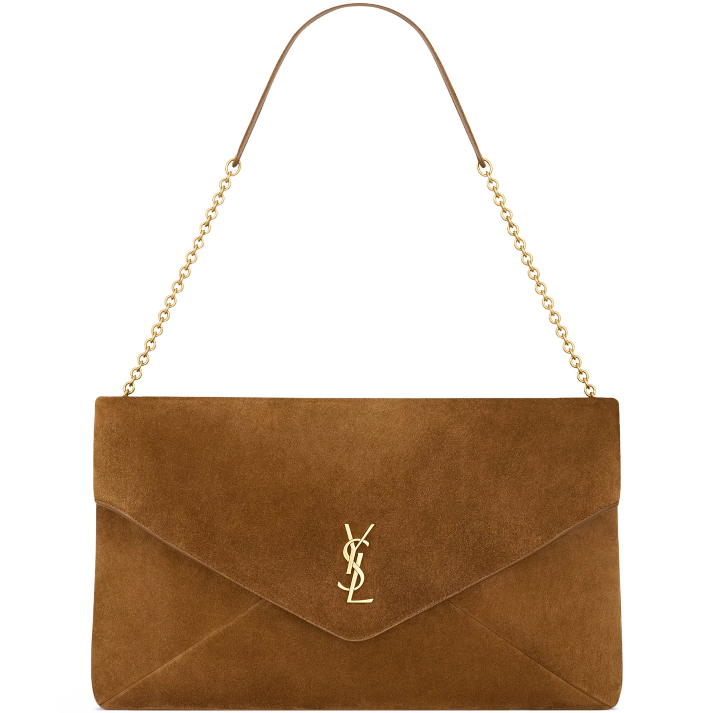 Saint Laurent Beige Extra Large Cassandre Envelope Chain Wallet