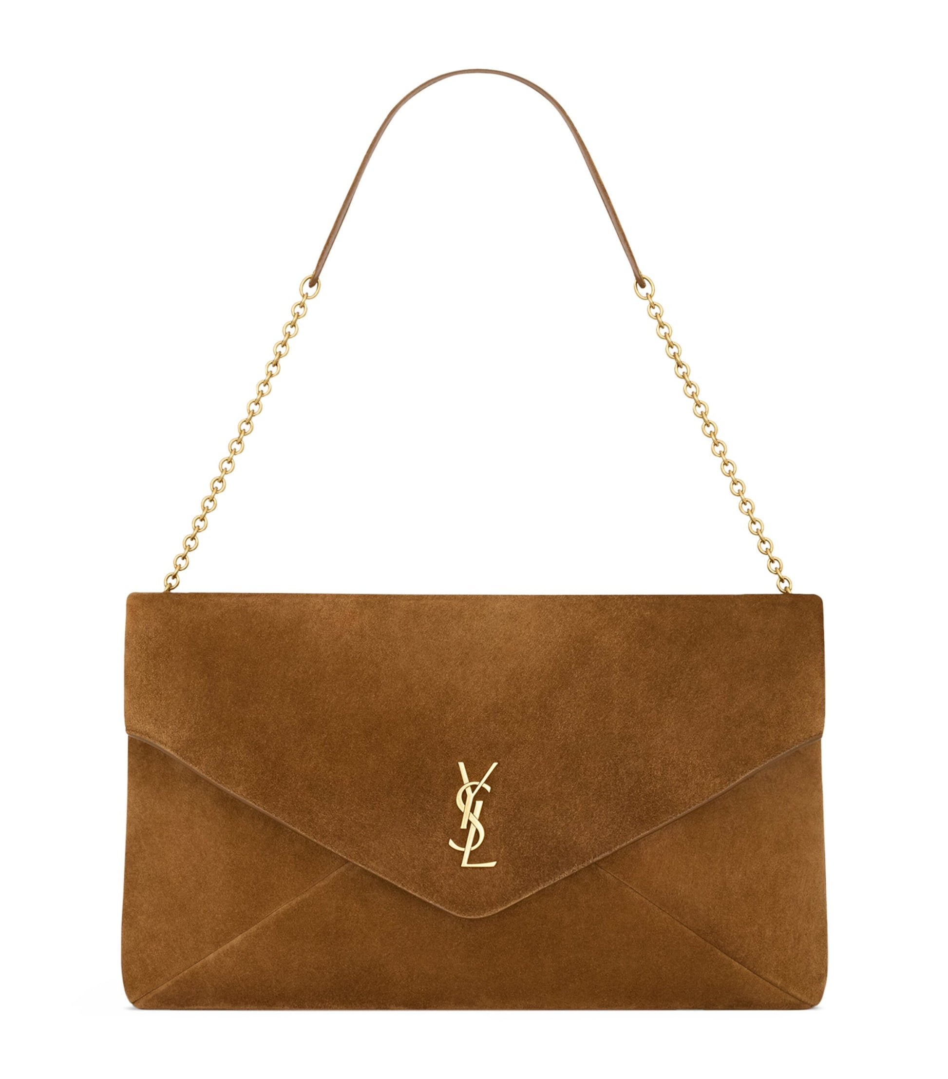 Saint Laurent Beige Extra Large Cassandre Envelope Chain Wallet