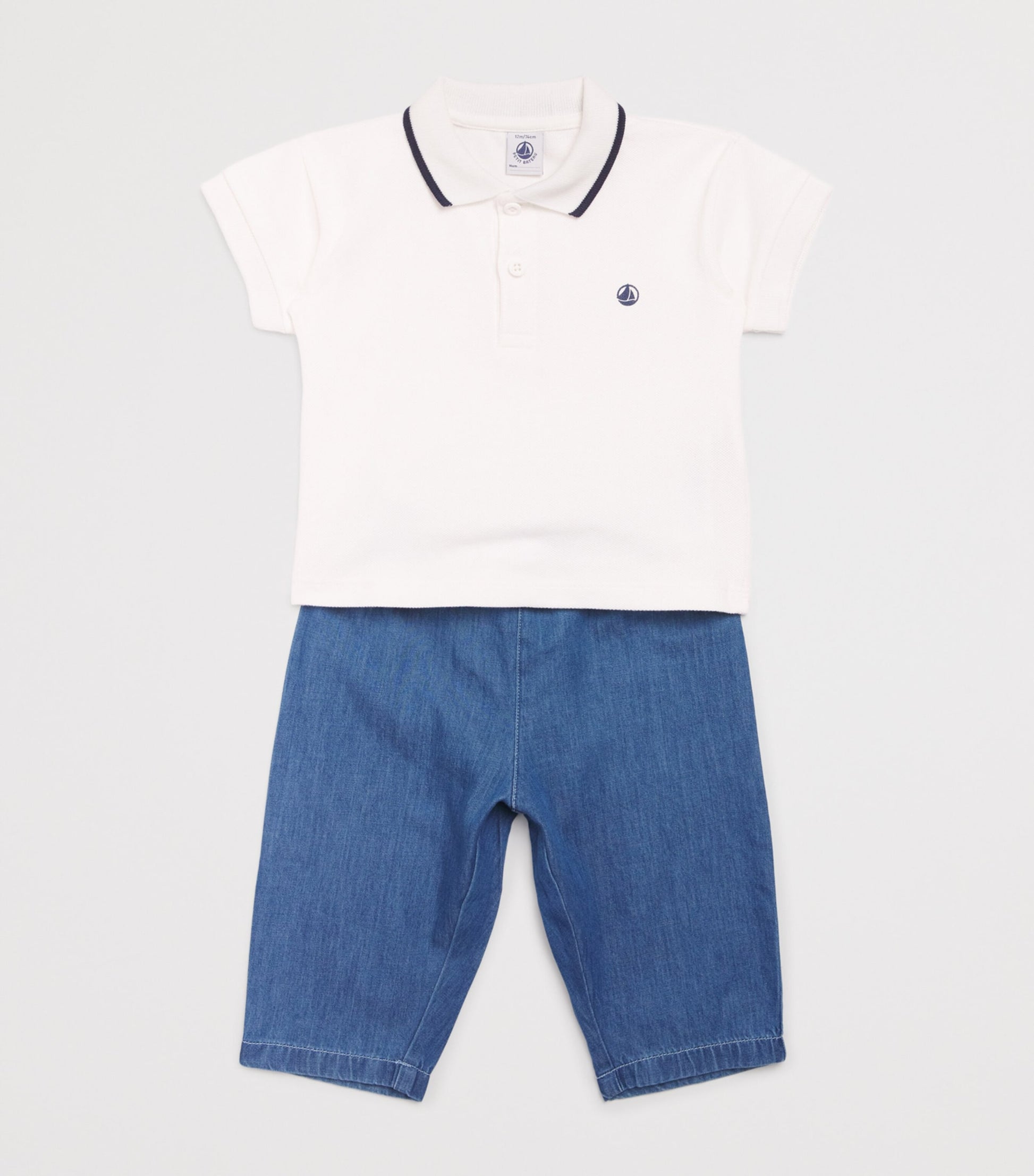 Petit Bateau Cotton Logo Polo Shirt (6-24 Months)