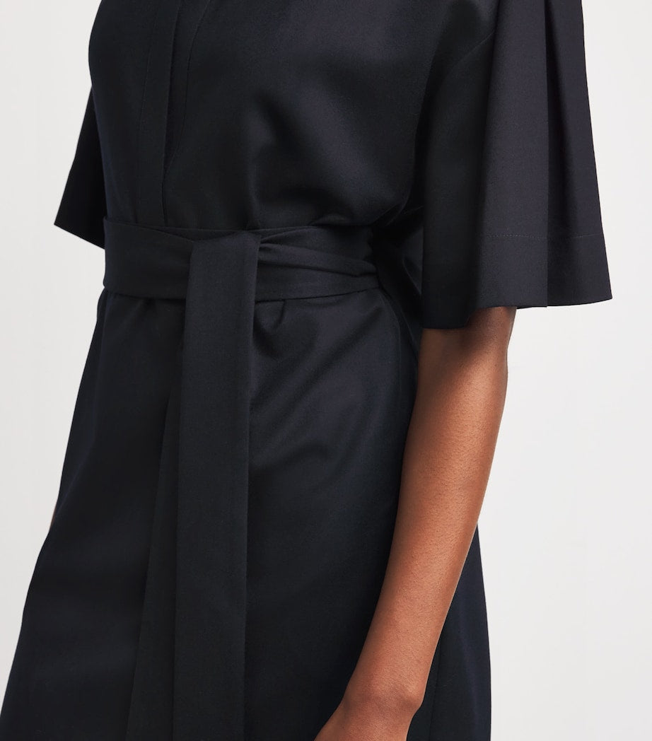 Wool Francesca Midi Shirt Dress 0350 - NAVY BLUE