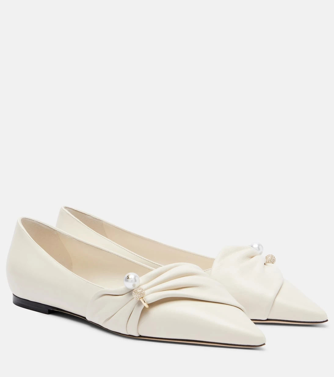 Jimmy Choo - Rafi embellished leather ballet flats