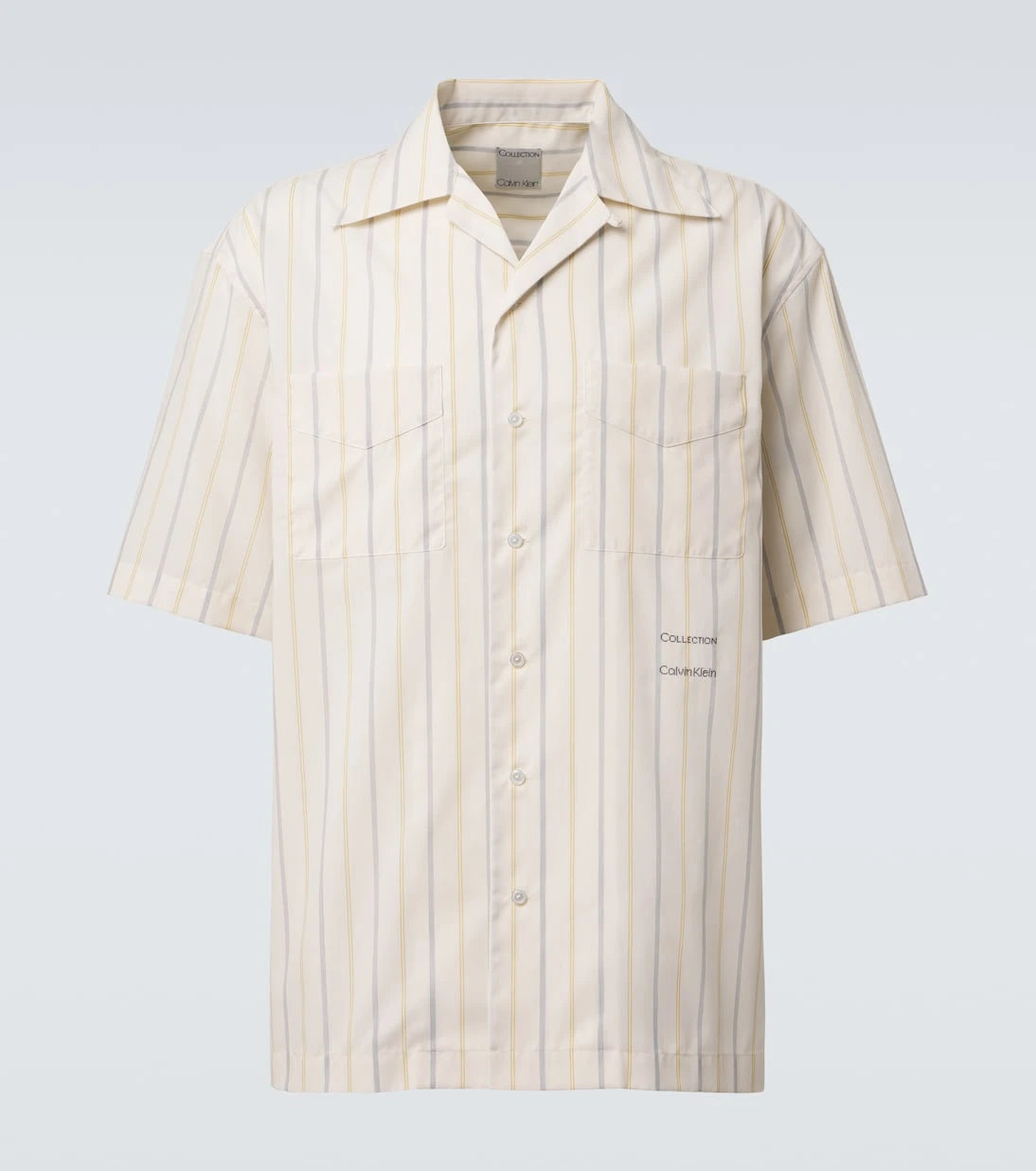 Calvin Klein Collection - Nathaniel striped bowling shirt
