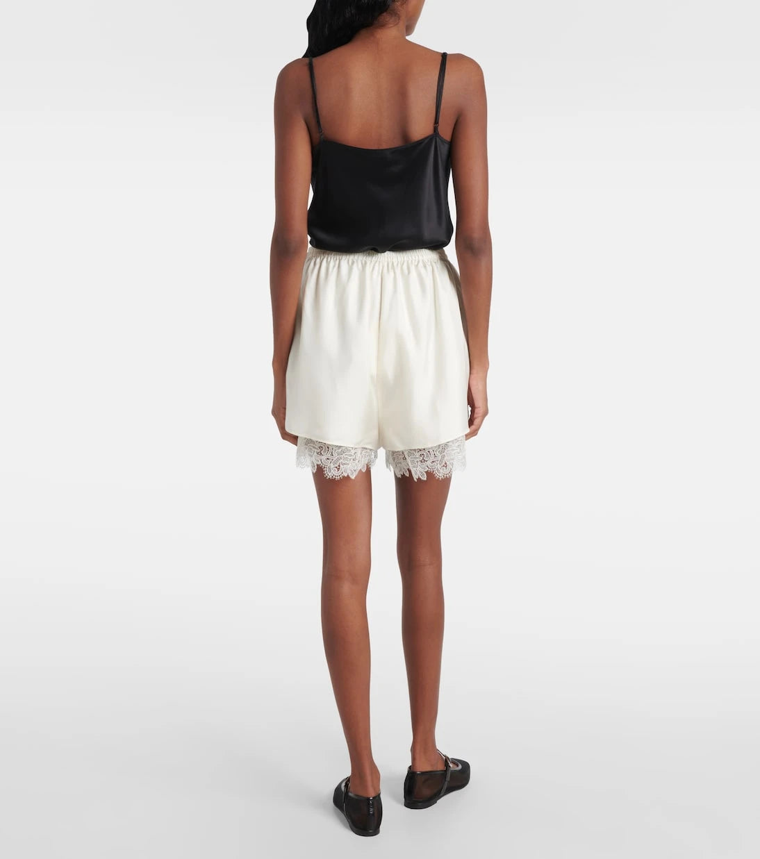 Róhe - Lace-trimmed silk shorts