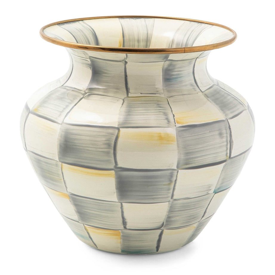 MacKenzie-Childs Large Sterling Check Vase (18cm)