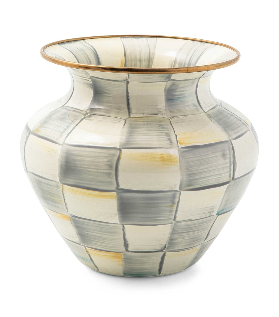 MacKenzie-Childs Large Sterling Check Vase (18cm)