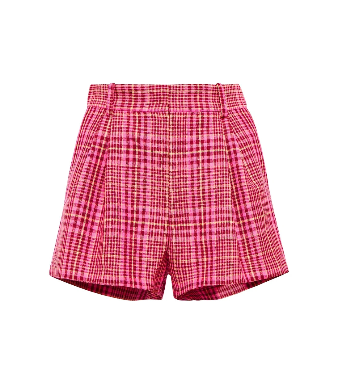 Area - Checked wool-blend high-rise shorts