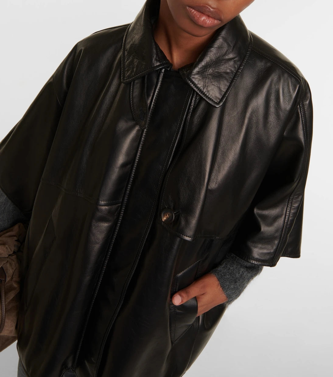 Brunello Cucinelli - Leather overshirt