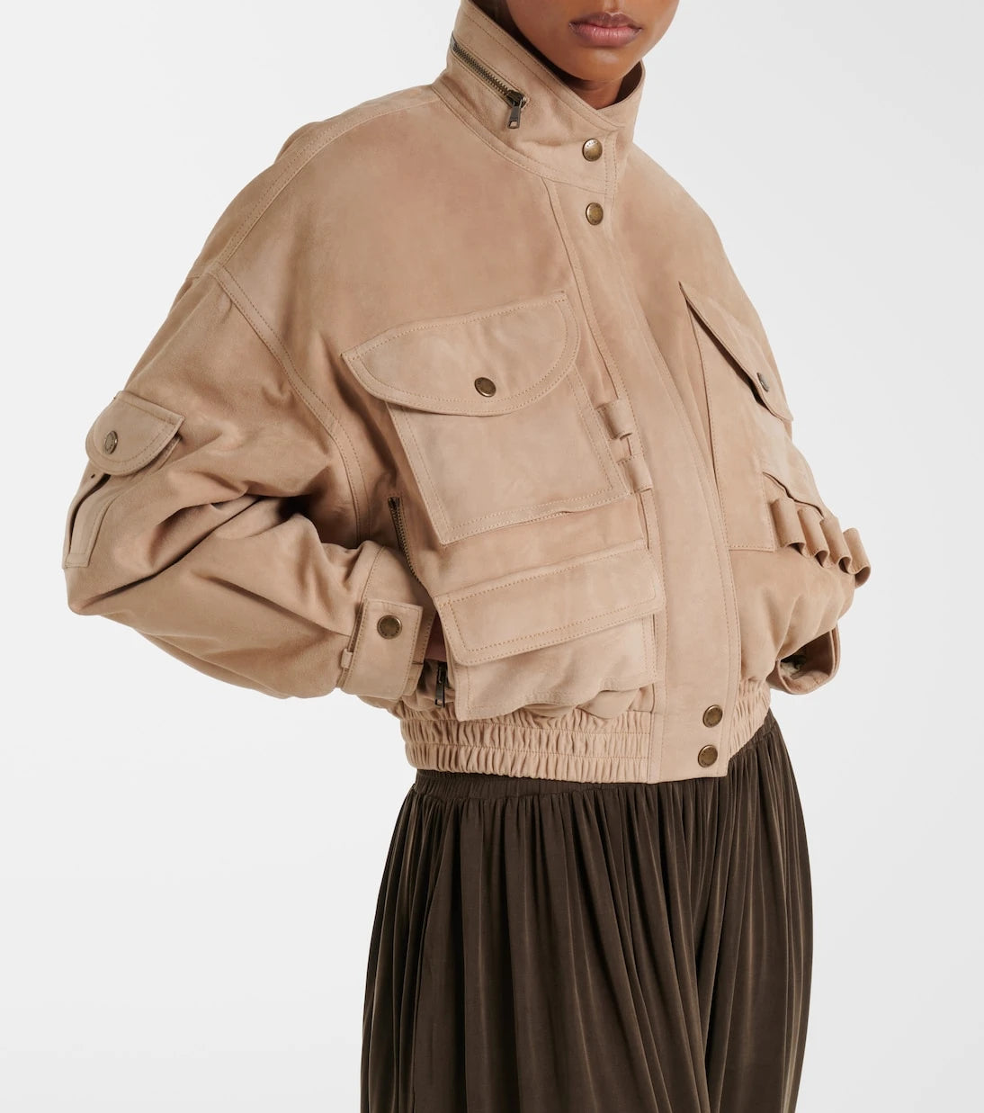 Balmain - Süet bomber ceket