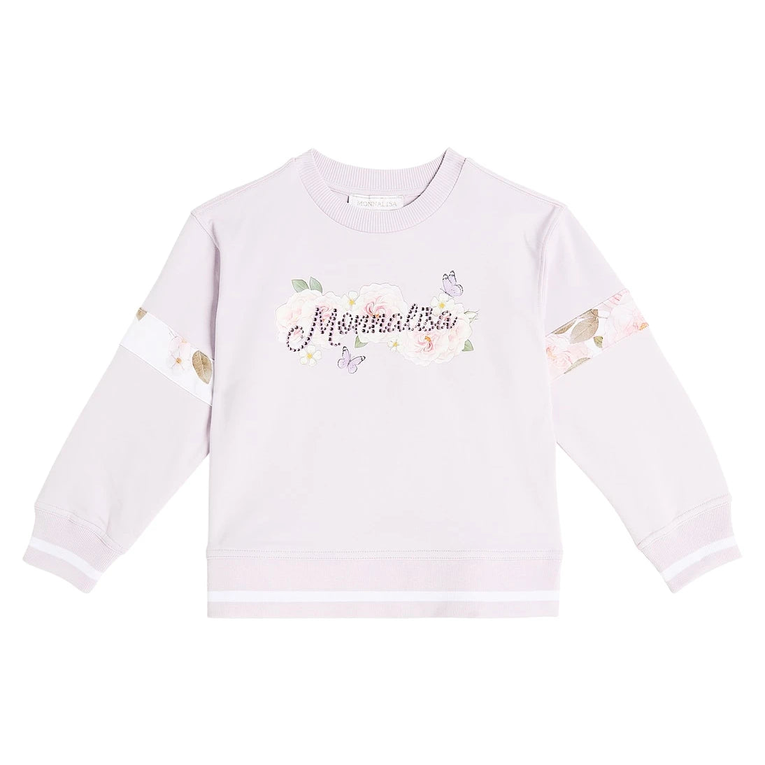Monnalisa - Logo floral cotton jersey sweatshirt