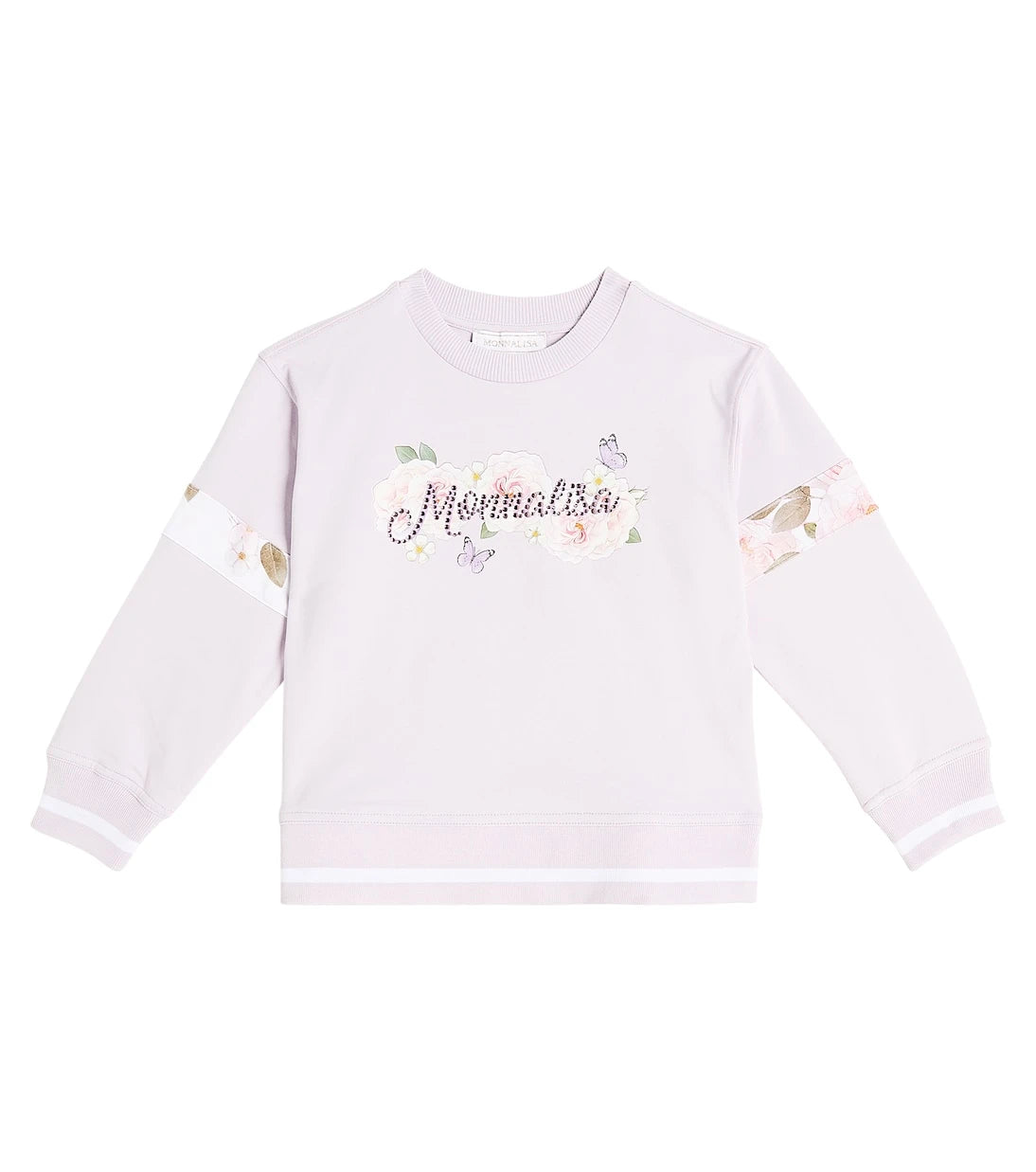 Monnalisa - Logo floral cotton jersey sweatshirt