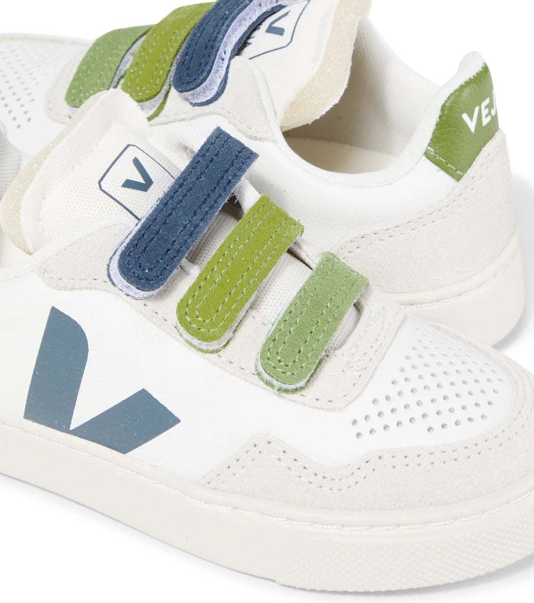 Veja Kids - V-90 suede-trimmed leather sneakers