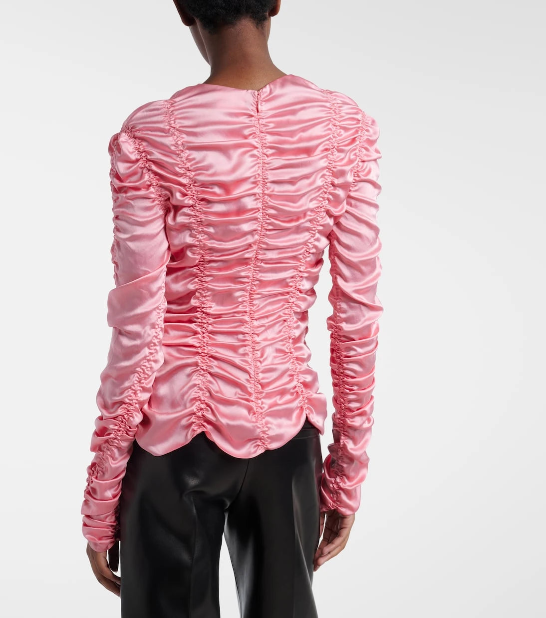 Khaite - Rory ruched silk charmeuse top