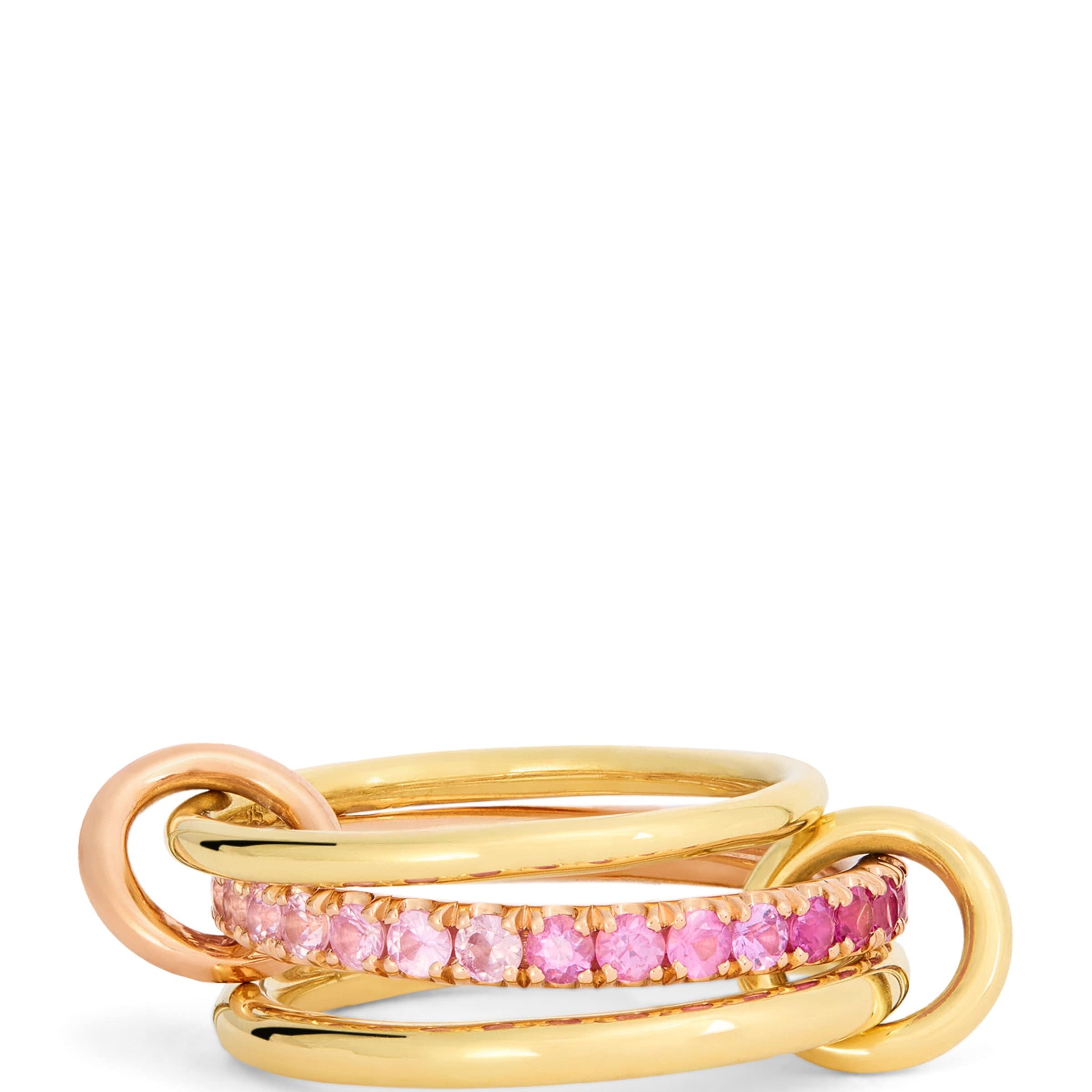 Mixed Gold and Sapphire Petunia Ring