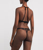 Coco De Mer Black Velvet-Lace Kiana Skirted Thong