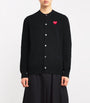 Comme Des Garçons Play Black Wool Heart Cardigan