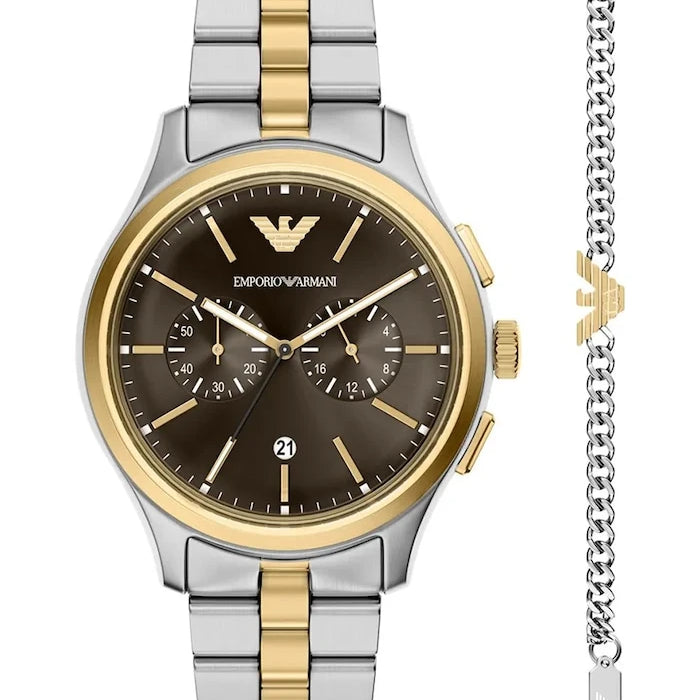 Emporio Armani Erkek Dario Saat ve Bileklik Seti