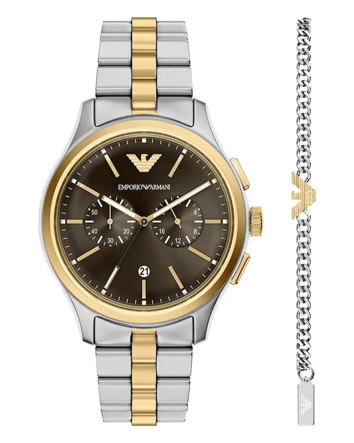 Emporio Armani Erkek Dario Saat ve Bileklik Seti