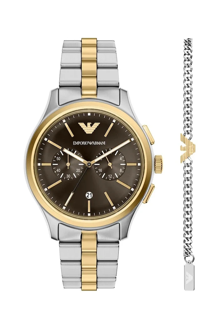 Emporio Armani Erkek Dario Saat ve Bileklik Seti