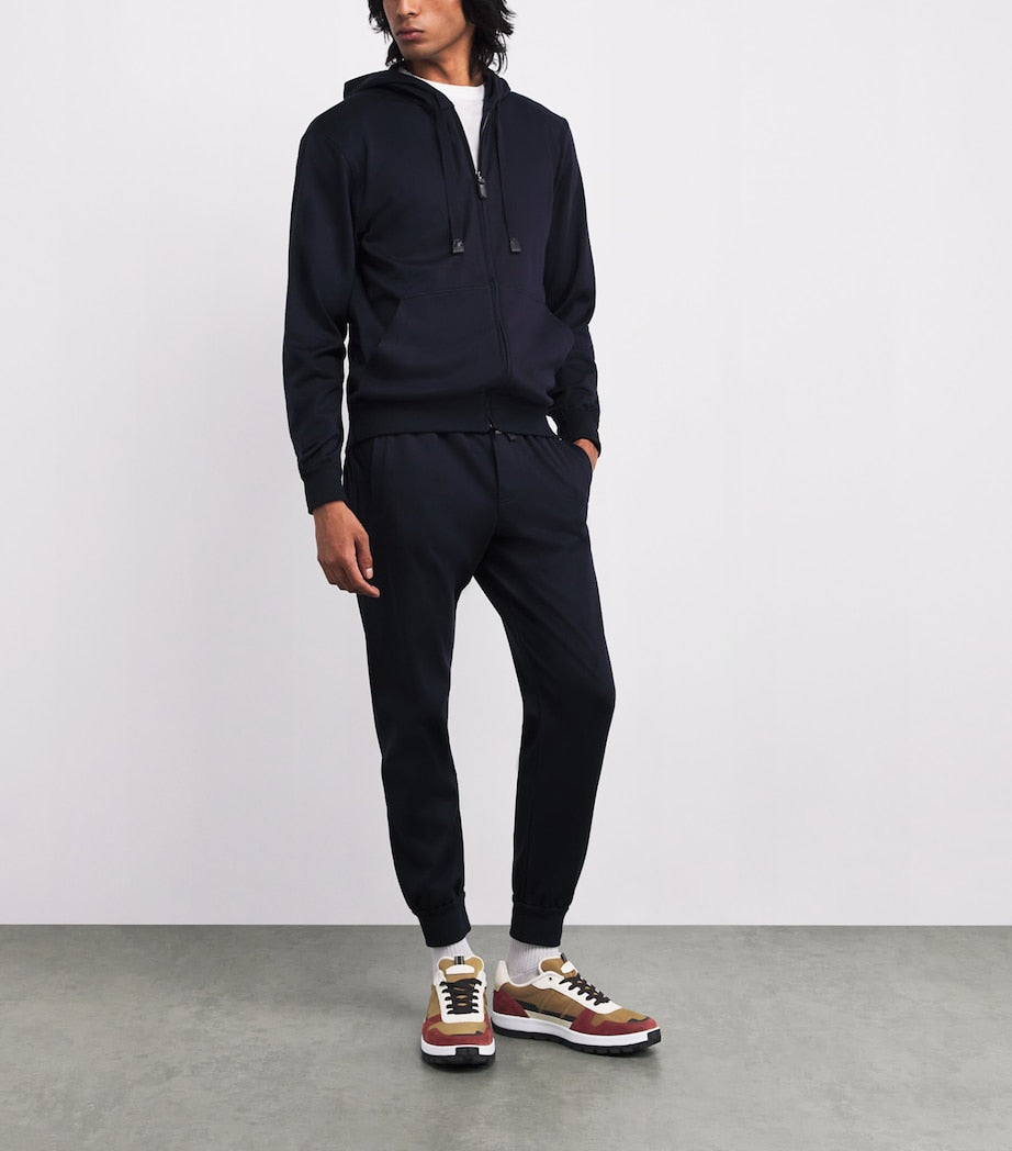 Suede-Trim Panelled Crossing Sneakers