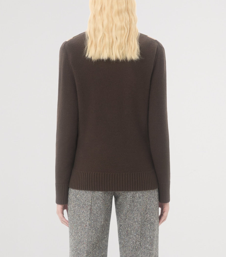 Valentino Brown Virgin Wool Sweater
