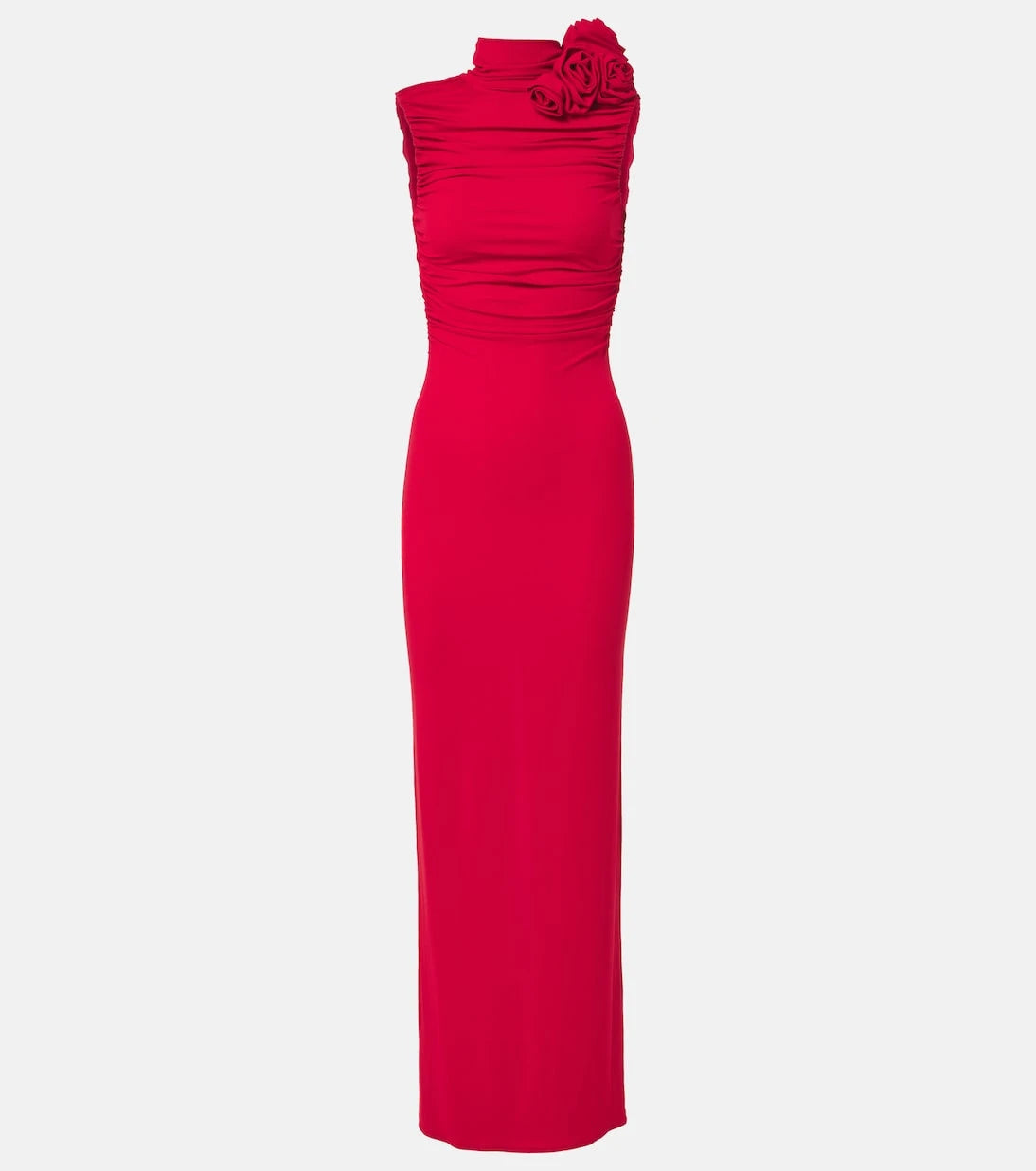 Magda Butrym - Floral-appliqué ruched jersey gown